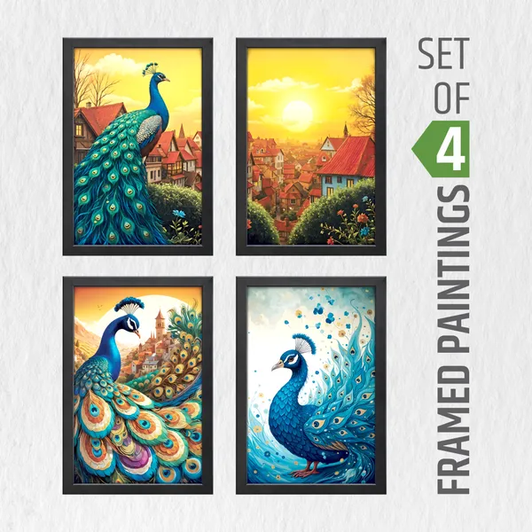 Pecacok_Wall_Décor_Paintings_(Set_of_4)
