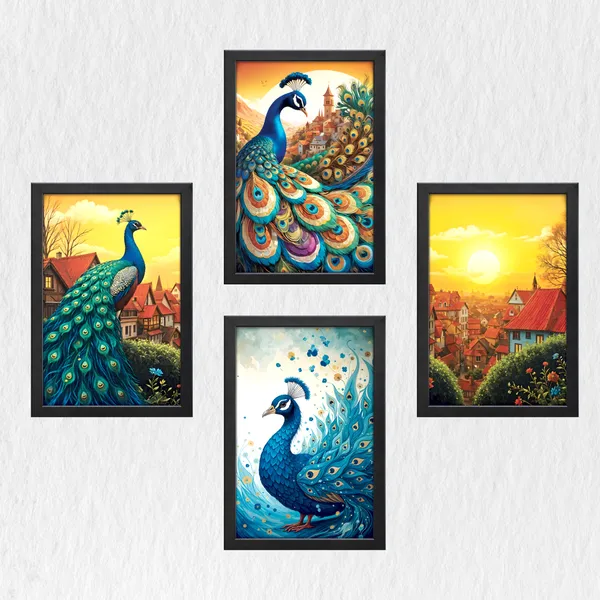 Pecacok_Wall_Décor_Paintings_(Set_of_4)