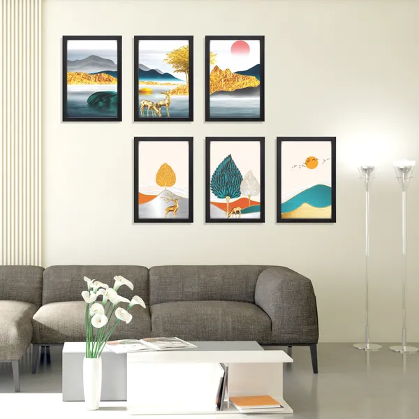 Golden_Deer_&_Mountain_Landscape_(_Set_of_6)