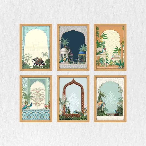 Indian_Palace_Garden_Vintage_Wall_Art_Set_(Set_of_6)