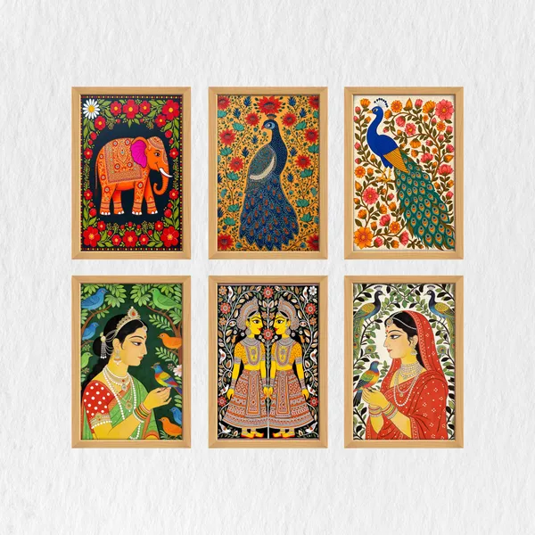 Traditional_Indian_Folk_Art_Wall_Decor_(Set_of_6)