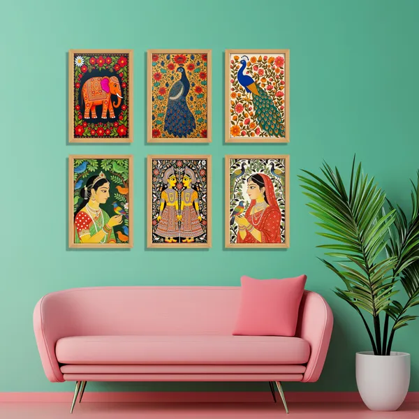 Traditional_Indian_Folk_Art_Wall_Decor_(Set_of_6)