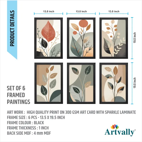 Abstract_leaves_wall_Painting_(Set_of_6)