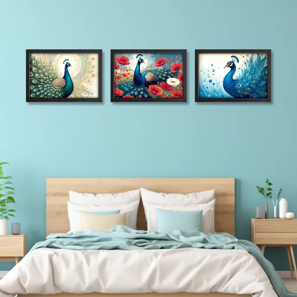 Pecacok_Wall_Decore_Paintings_(Set_of_3)