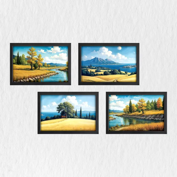 Golden_Fields_Nature_Wall_Decor_(_Set_of_4)
