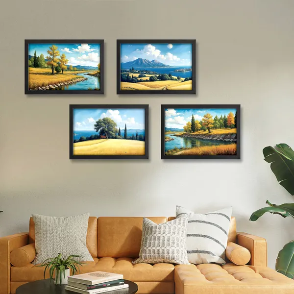 Golden_Fields_Nature_Wall_Decor_(_Set_of_4)