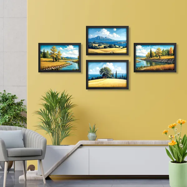 Golden_Fields_Nature_Wall_Decor_(_Set_of_4)