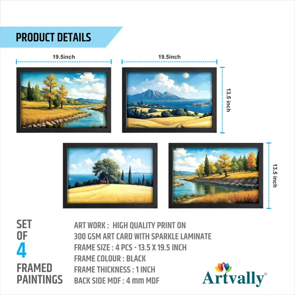 Golden_Fields_Nature_Wall_Decor_(_Set_of_4)