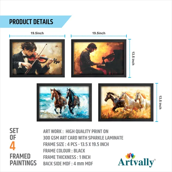 Horse,_Music_Wall_Painting_(Set_of_4)