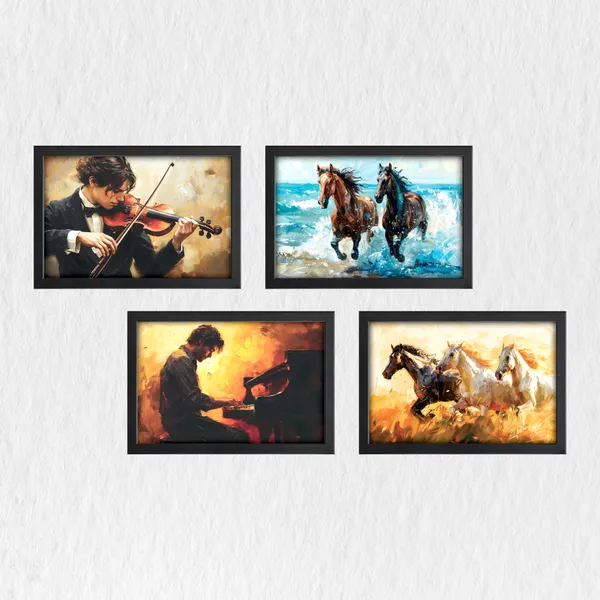 Horse,_Music_Wall_Painting_(Set_of_4)