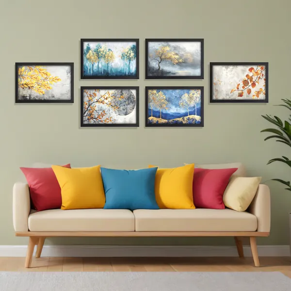 Golden_Tree_&_Fall_Leaves_Wall_Art_Collection_(_Set_of_6)