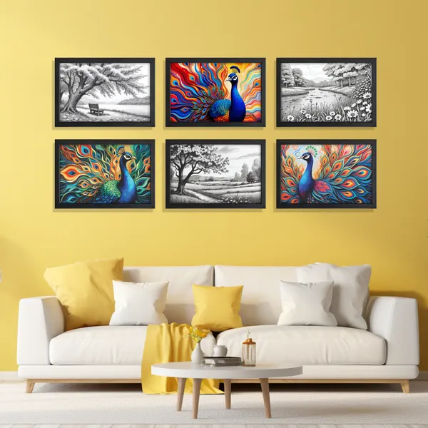Pecacok_Wall_Decore_Paintings_(Set_of_6)