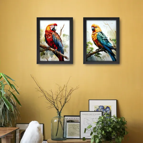 Parrot_Wall_Art_Framed_Wall_Painting_(Set_of_2)