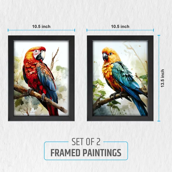 Parrot_Wall_Art_Framed_Wall_Painting_(Set_of_2)