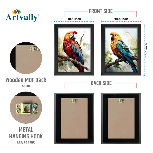 Parrot_Wall_Art_Framed_Wall_Painting_(Set_of_2)
