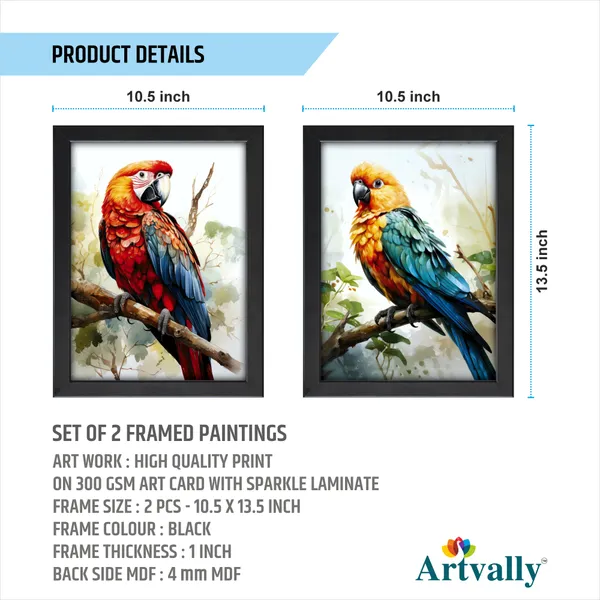Parrot_Wall_Art_Framed_Wall_Painting_(Set_of_2)