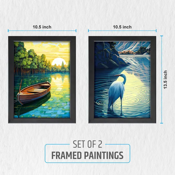 Ship_and_Swan_Landscape_Wall_Painting_(Set_of_2)