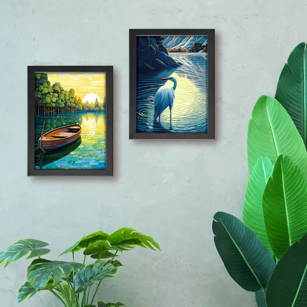 Ship_and_Swan_Landscape_Wall_Painting_(Set_of_2)