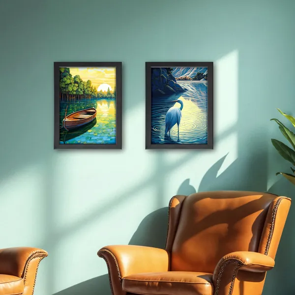 Ship_and_Swan_Landscape_Wall_Painting_(Set_of_2)