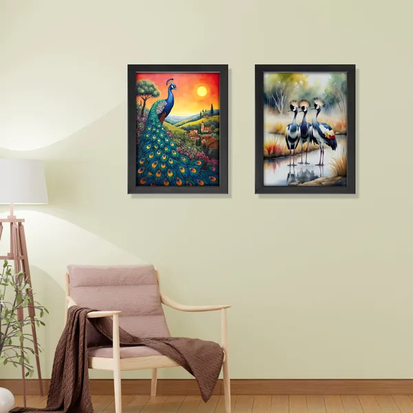 Peacock_Wall_Decor_Framed_Wall_Painting_(Set_of_2)