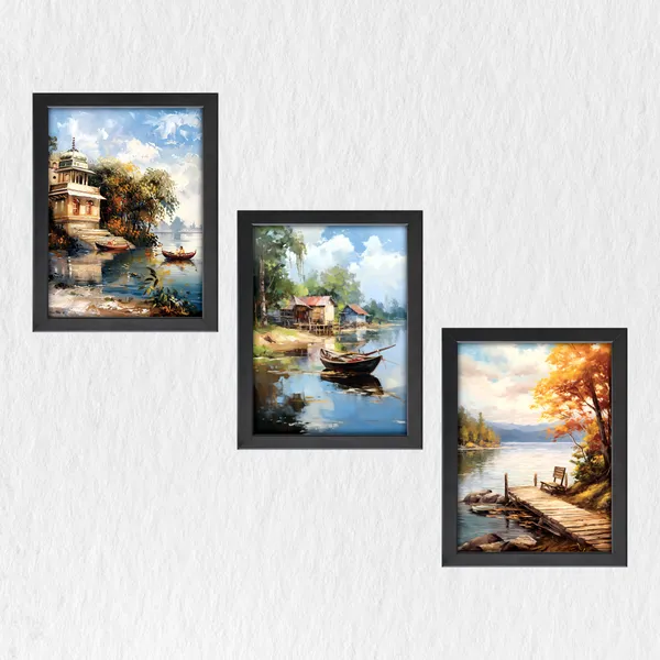 Beautiful_Lake_View_&_Village_Landscape_Wall_Decor_(Set_of_3)
