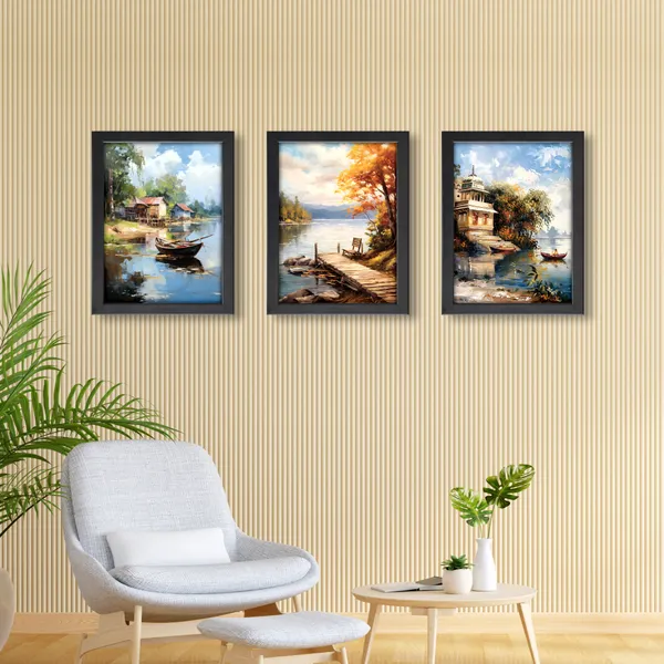 Beautiful_Lake_View_&_Village_Landscape_Wall_Decor_(Set_of_3)