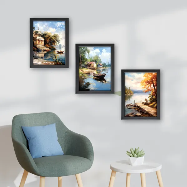 Beautiful_Lake_View_&_Village_Landscape_Wall_Decor_(Set_of_3)