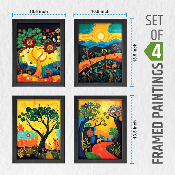 Traditional_Folk_Art_Nature_Canvas_Painting_(Set_of_4)