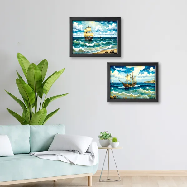 Ship_on_The_River_Landscape_Painting_(Set_of_2)