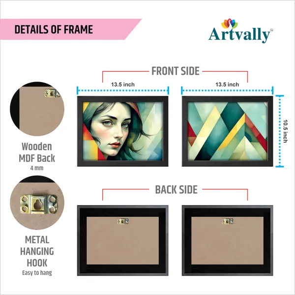 Modern_Woman_Portrait_&_Geometric_Abstract_Wall_Painting_(Set_of_2)