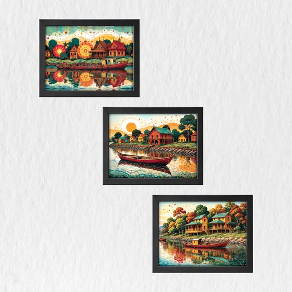 Golden_River_Village_Wall_Decor_(_Set_of_3)