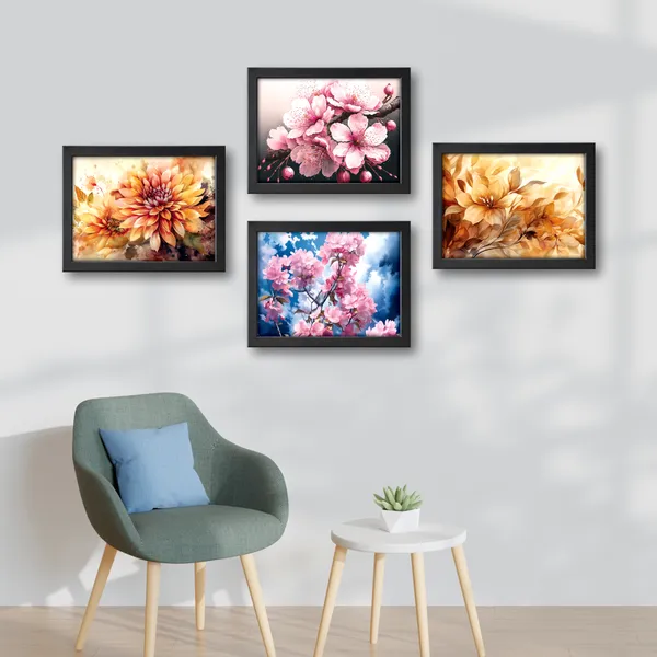 Floral_Wall_Décor_Framed_Paintings_(Set_of_4)