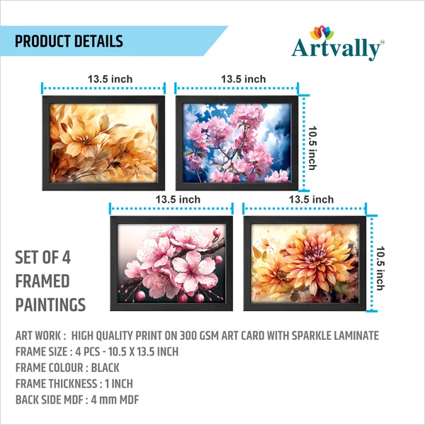 Floral_Wall_Décor_Framed_Paintings_(Set_of_4)