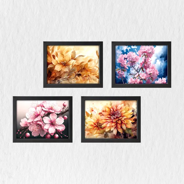 Floral_Wall_Décor_Framed_Paintings_(Set_of_4)