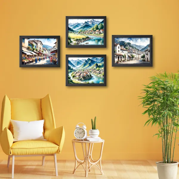Village_by_the_River_Wall_Decor_(_Set_of_4)