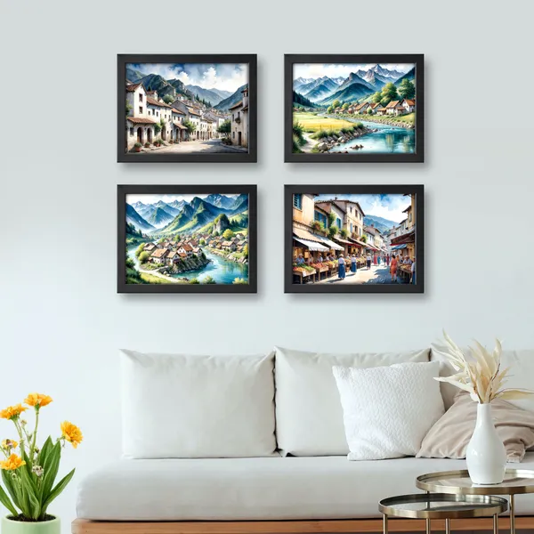 Village_by_the_River_Wall_Decor_(_Set_of_4)