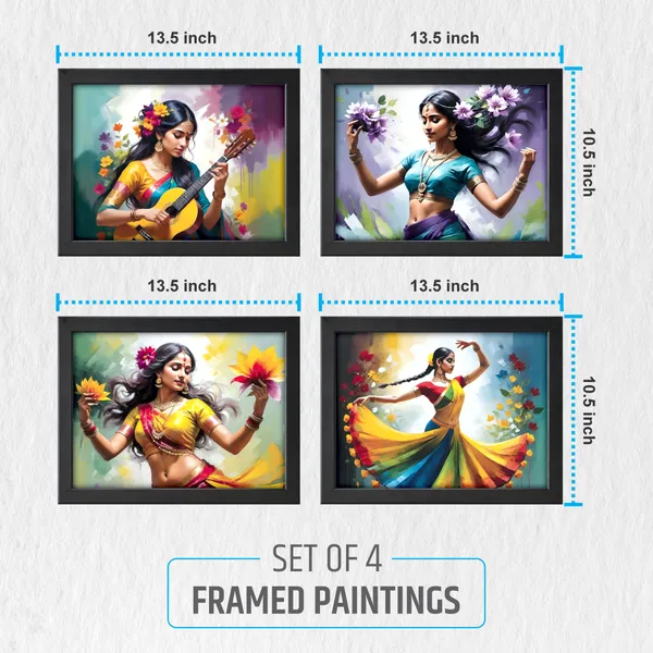 Indian_Classical_Dance_&_Music_Wall_Art_(Set_of_4)