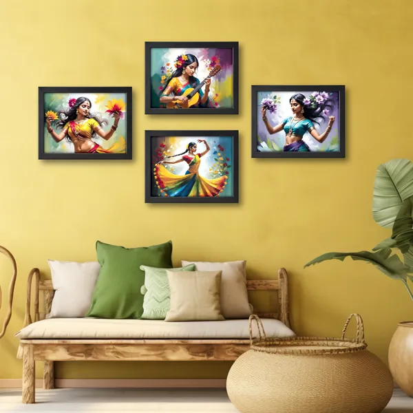 Indian_Classical_Dance_&_Music_Wall_Art_(Set_of_4)