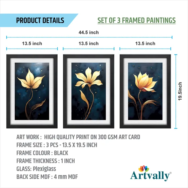 Golden_Lotus_Painting_for_Wall_Decor_(Set_of_3)