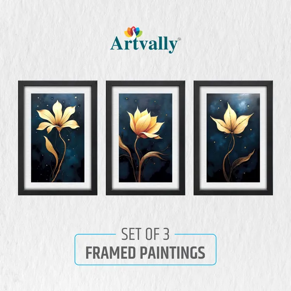 Golden_Lotus_Painting_for_Wall_Decor_(Set_of_3)