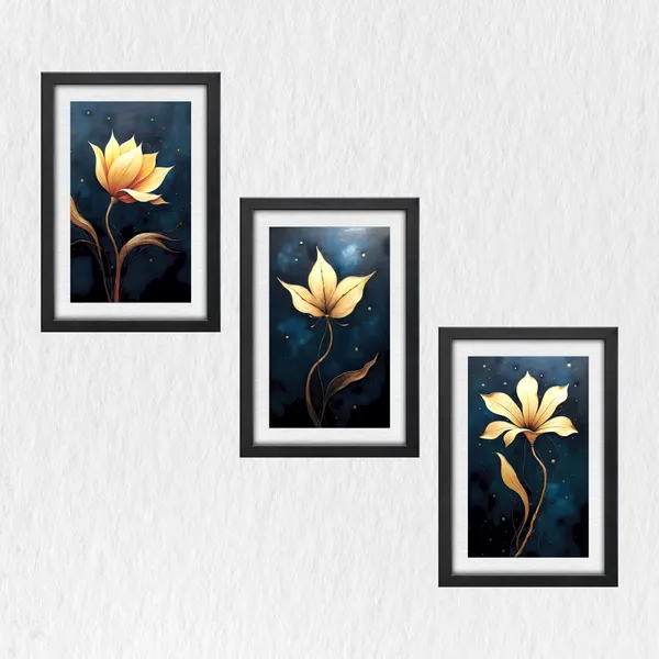 Golden_Lotus_Painting_for_Wall_Decor_(Set_of_3)