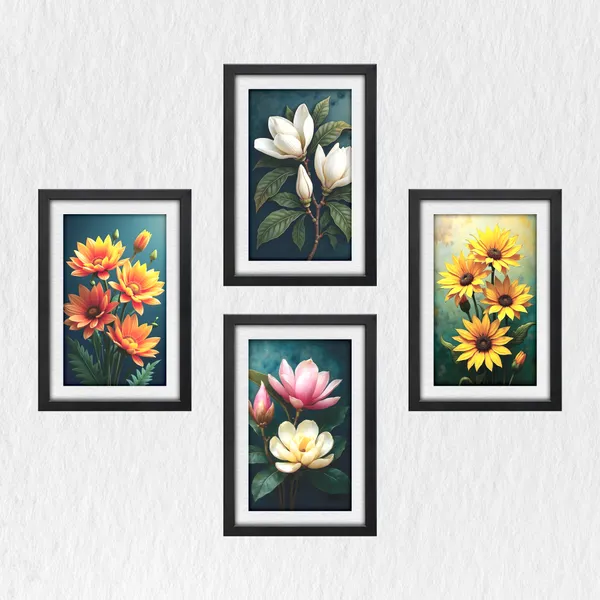 Floral_Wall_Painting_for_leving_room_(Set_of_4)