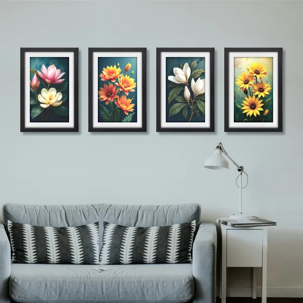 Floral_Wall_Painting_for_leving_room_(Set_of_4)