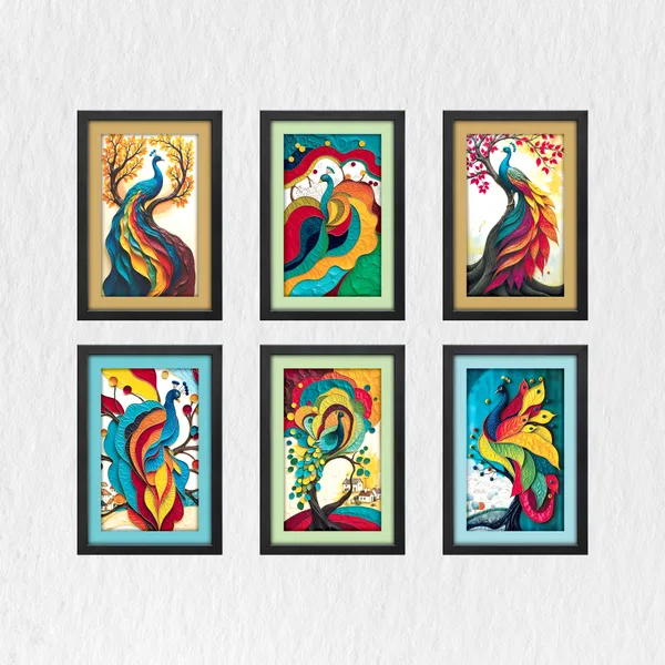 Pecacok_Abstract_Wall_Décor_Paintings_(Set_of_6)