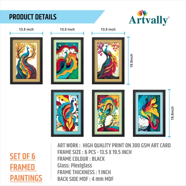 Pecacok_Abstract_Wall_Décor_Paintings_(Set_of_6)