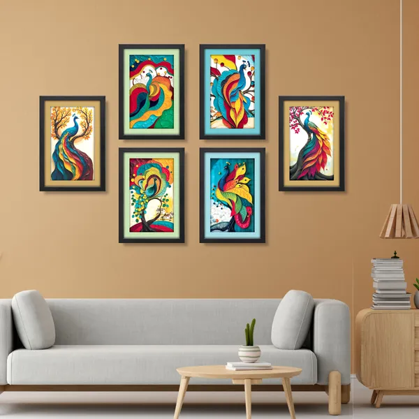 Pecacok_Abstract_Wall_Décor_Paintings_(Set_of_6)