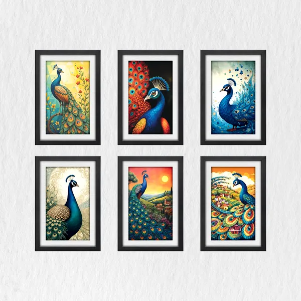 Pecacok_Wall_Décor_Paintings_(Set_of_6)