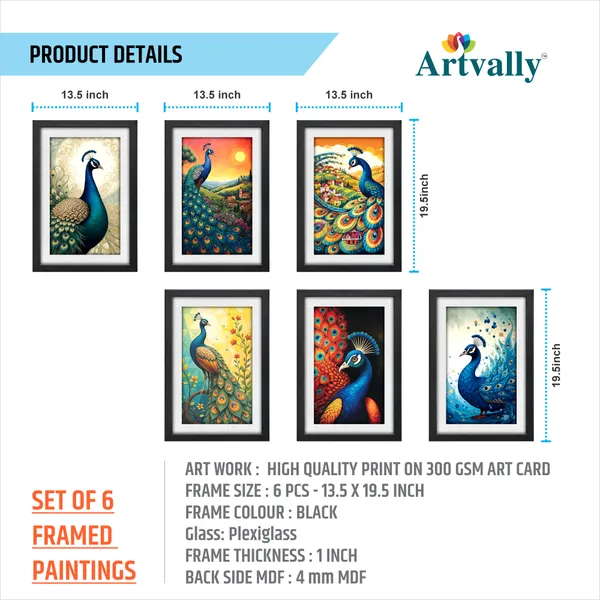 Pecacok_Wall_Décor_Paintings_(Set_of_6)