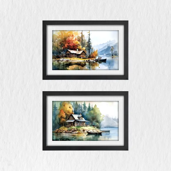Lake_House_Landscape_Wall_Painting_(Set_of_2)