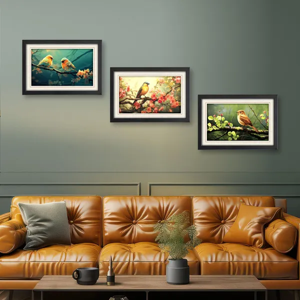 Birds,_Nature_Inspiring_Wall_Painting__(Set_of_3)